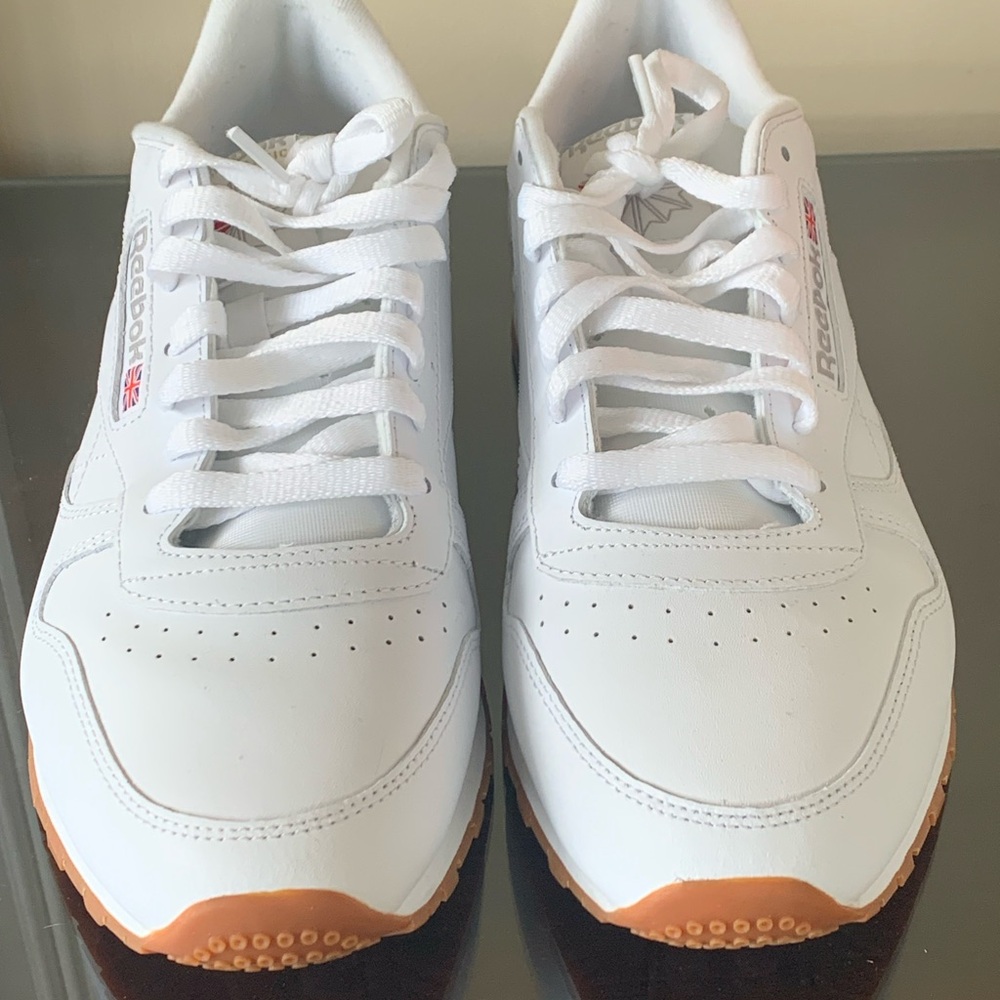 Reebok White and Orange Sneakers with Classic Design